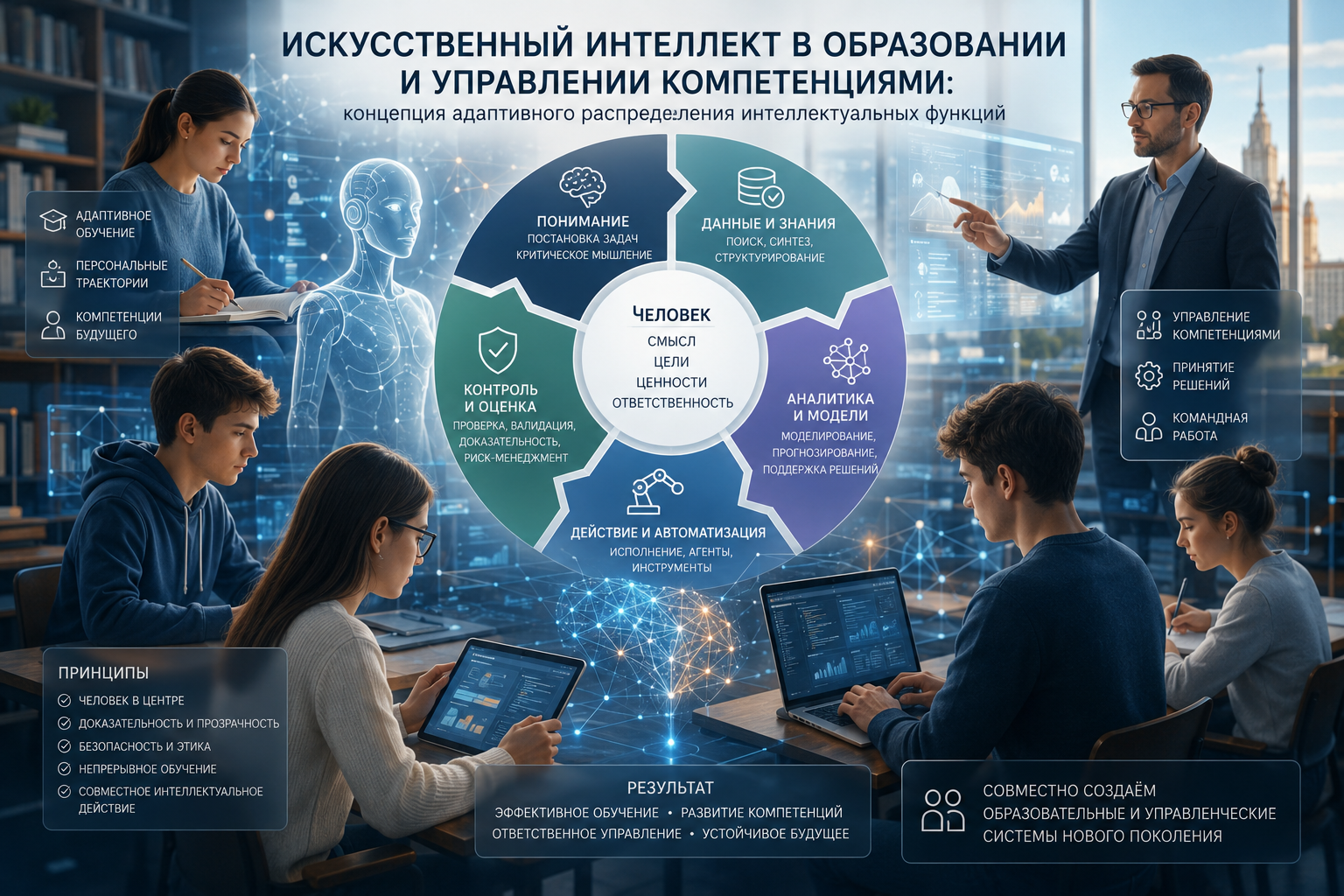 Искусственный интеллект в образовании и управлении компетенциями: концепция адаптивного распределения интеллектуальных функций