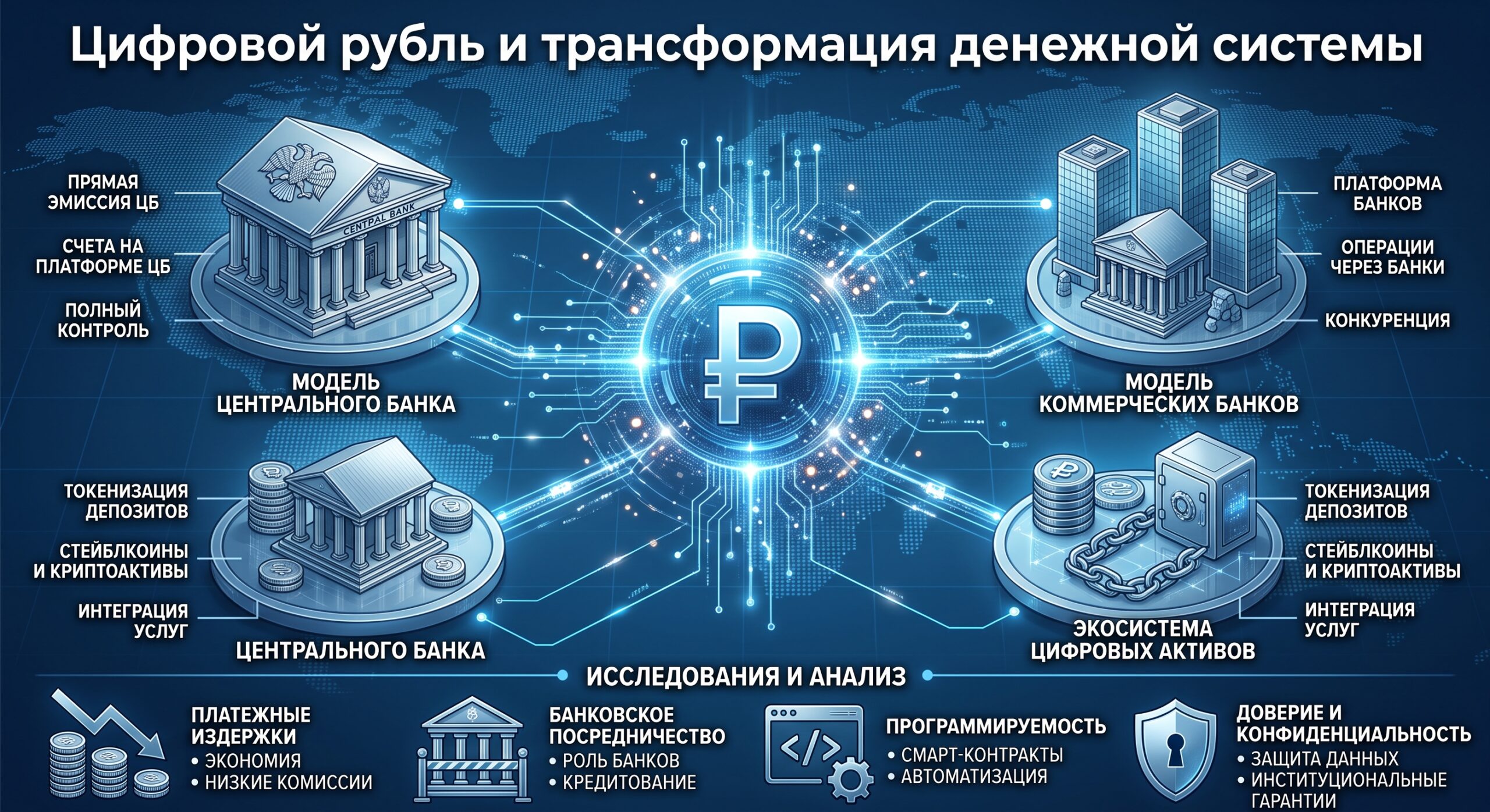 Цифровой рубль и трансформация денежной системы: институциональные модели и исследовательские перспективы